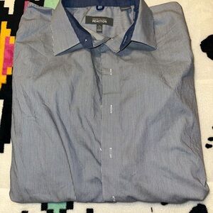 Kenneth Cole Reaction Men's Navy Pinstripe Dress Shirt